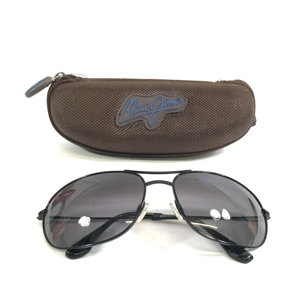 Maui Jim Sunglasses Hideaways MJ248-02 Polished Black with Neutral Gray Lenses